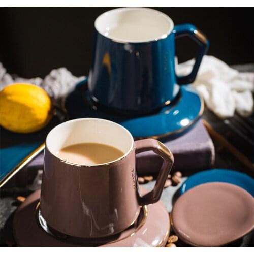 Nordic Light Luxury Glazed Real Gold Ceramic Mug Creative Student Ceramic Cup Coffee Ceramic Water Cup Petty Bourgeois Simple