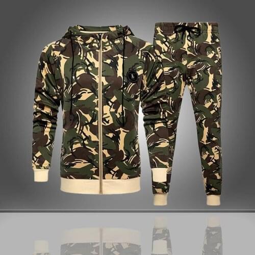 Tracksuits Men Sets Hooded Sweatshirt+Pants Mens Tracksuit Sportswear Ropa Hombre Casual Male Fitness 2 Pieces Set Jogger 2021