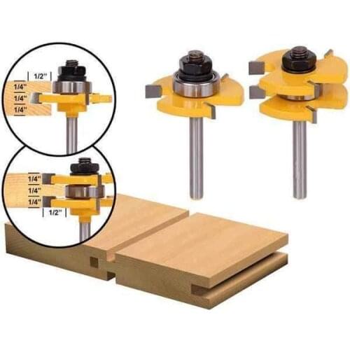 3-Teeth T-Type Tenon Knife Cutter Combine Knife Puzzle Knife Floor Knives And Tenon Combine Knife Carpentry Milling Cutter