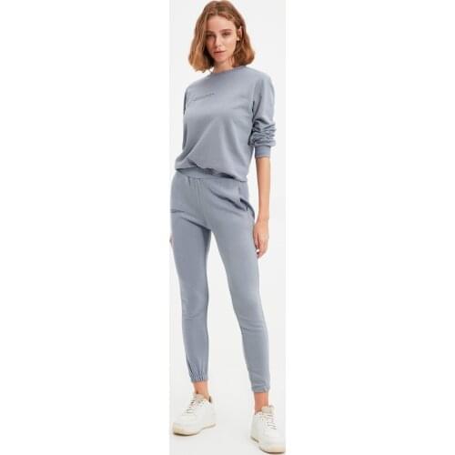 Trendyol Printed 100 Organic Cotton Basic Jogger Knit Sweatpants TWOAW21EA0182