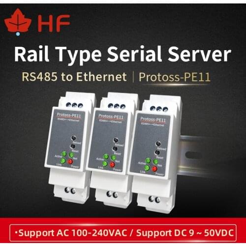 High Flying Protoss-PE11 RS485 Wired to Ethernet Serial Server Rail Mounting DIN Rail Device Serial Server