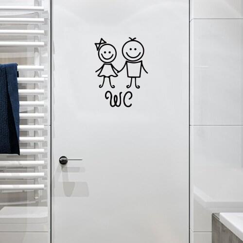 WC Toilet Entrance Sign Door Stickers Home Decoration Creative Pattern Wall Decals DIY Funny PVC Barthroom Stickers