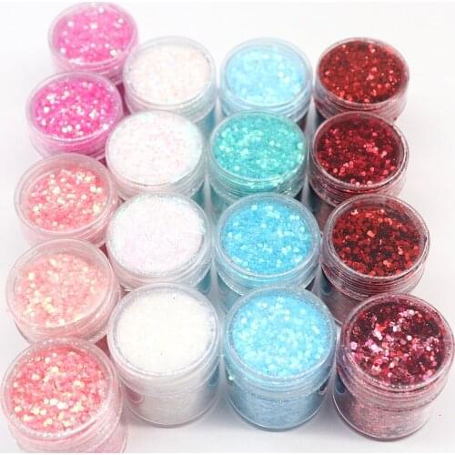 1 Can 10ml Holographic Nail Polish Sequin Candy Color Mixed Size Series Set Glitter Powder for DIY Nail Polish Decoration Art