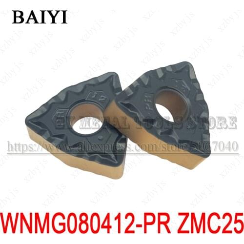 10PCS WNMG080412-PR ZMC25 WNMG080412 PR Carbide Inserts High Quality External Turning Tools CNC Lathe Cutter WNMG 080412 blade