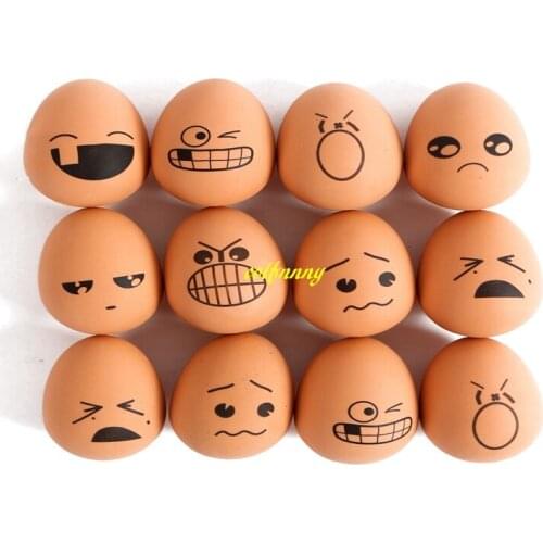 120pcs/lot Dog Cat Puppy Chew Toys Durable Pet Egg Bouncing Rubber Ball Funny Interactive Dog Toys Egg Expression Balls toy