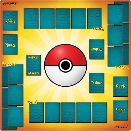 2 Player Pokemon Trainer Playmat - 60 X 60 CM Pokemon Card Confrontation