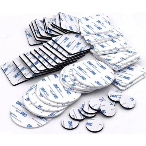 20pc Square Round Rectangular Double Sided Foam Tape Strong Pad Mounting Black Self-Adhesive Tape Sticky Pads for Picture Light