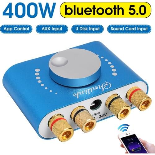 200W+200W 12V/24V Mini Amplifier bluetooth 5.0 Speaker Digital Audio Power Class D HiFi Stereo USB Music Sound Card AMP Home Car