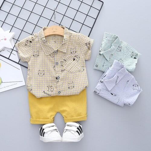 2021 Retail 2pcs Boy Handsome Tops + Short boys clothing baby boy sets kids suits more color choosing free shipping AA69