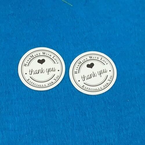 5000PCS/Lot 3cm circular THANK YOU White Handmade With love Circle Stickers Labels Paper Scrapbook Seal Adhesive Label