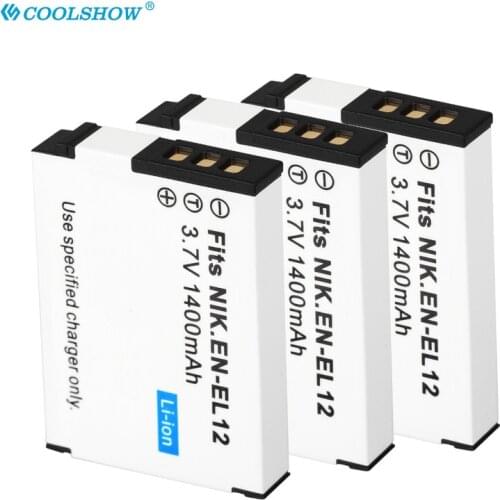 EN-EL12 EL12 Battery 1400mAh for Nikon CoolPix S610 S610c S620 S630 S710 S1000pj P300 310 330 S6200 S6300 S9400 S9500 Camera