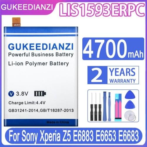 GUKEEDIANZI 4700mAh Battery For Sony Xperia Z5 E6883 E6653 E6683 Mobile Phone Battery LIS1593ERPC