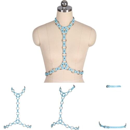 Punk Goth Accessories Bdsm Harness Fashion Leather Lingerie Womens Belt Underwear Tops Sword Belt Dress Dance Luxury Costume