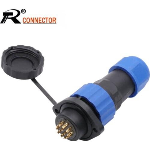 SP20 IP68 Flange Type Aviation Plug socket waterproof connector 1/2/3/4/5/6/7/9/10/12/14Pin Cable Wire Connectors