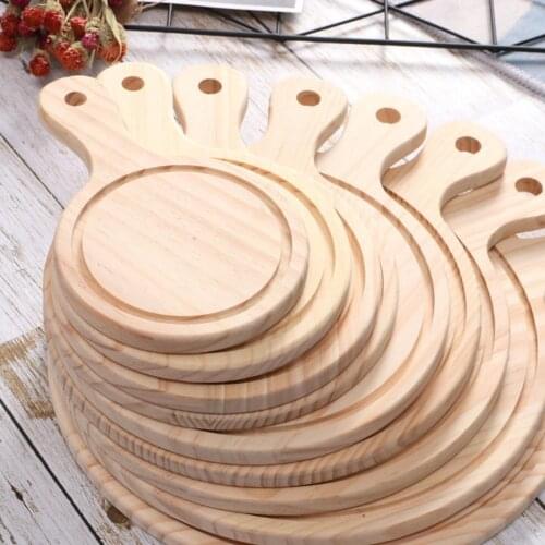 Pizza Board Premium with Handle Wood Cheese Bread Cutting Board for Bread Non-stick