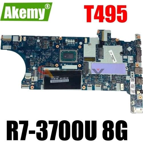 FA495 NM-C131 For Lenovo Thinkpad T495 Laptop motherboard With CPU:R7-3700U RAM:8GB 100% fully Tested FRU：02DM040