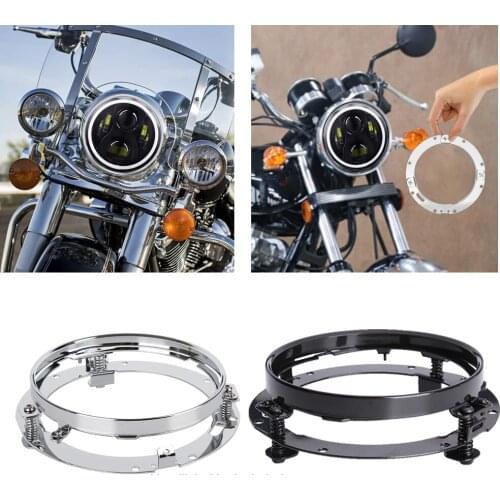 Headlamp Mounting Clamp Holder 7 Inch Round Headlight Ring Mount Bracket for Harley DavidsonFor Jeep Wrangler JK
