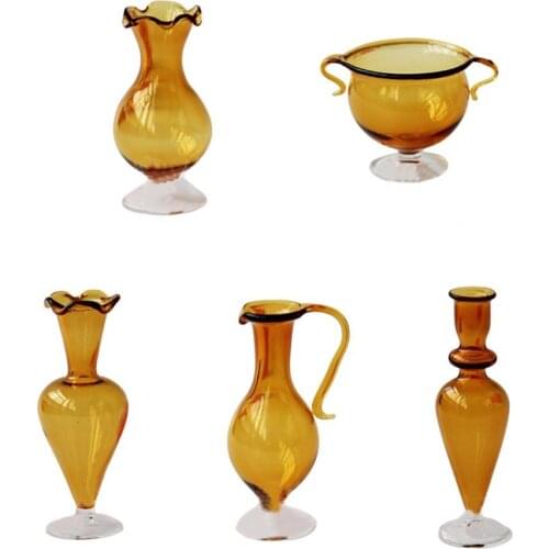 Dollhouse Utensils Miniature Scenery Accessory Glass 1/12 Scale Glass Bottle Model for Playing