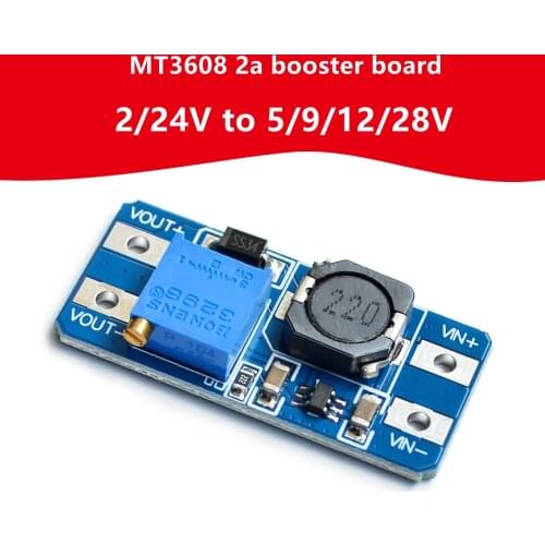 MT3608 2a booster board DC-DC adjustable power module wide voltage input 2/24V rise 5/9/12/28V