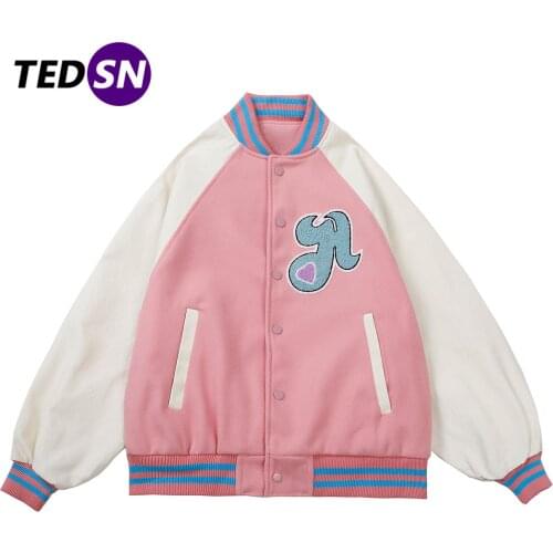 2021 Men Baseball Jacket Coat Bomber Male Female Varsity Autumn Top Clothes Streetwear Women Casual Winter Pink Vintage Fashion