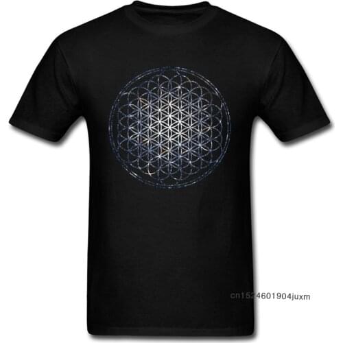 2019 Brand T-shirt Men Mandala T Shirts Flower Of Life Sacred Geometry Tops Tees Cotton Graphic Tshirt Star Cluster Chic Clothes