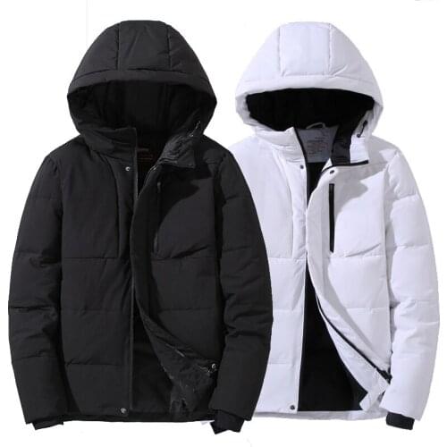 2021 New Arrivals Factory Sale Winter Warm Mens 90% White Duck Down Slim Fit Outerwear Hooded Thicken Jacket Coats Puffer Parkas