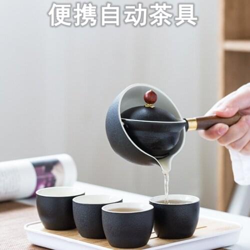 Kung fu Tea Ceremony Set Chinese Automatic Rotating Tea Make Home Ceramic Tea Pot Travel Portable Gift Customization Teaware New