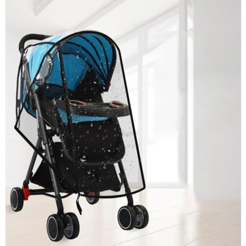 Stroller Waterproof Rain Cover Transparent Wind Dust Shield Zipper Open Raincoat Wind Dust Shield