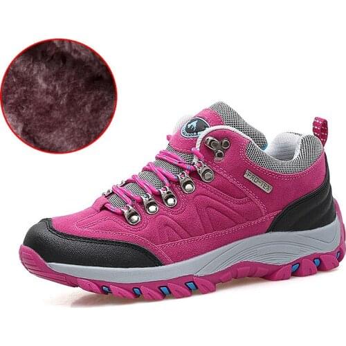 New Women Winter Shoes Snow Boots Fur Sneakers Women Warm Casual Shoes Cotton Outdoor Flats Platform Footware Pink Purple
