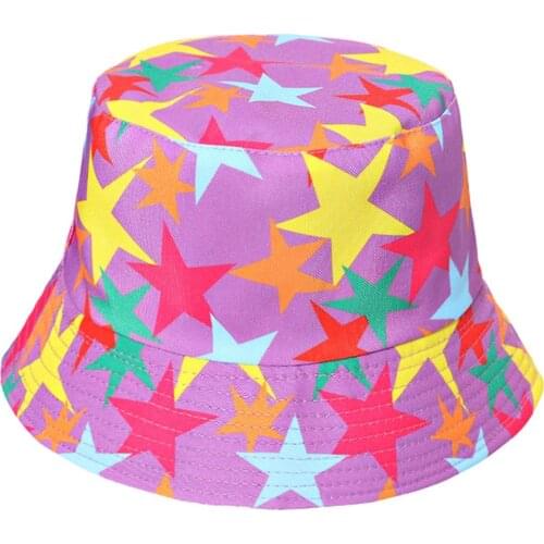 Fashion Women And Men Print Canvas Two-sided Outdoors Bucket Hat Sun Hat Cap bucket hat hip hop summer hat women beach for man