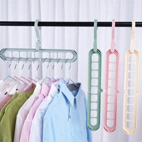 1Pcs Plastic Multifunctional Hanger Rotating Nine 9-hole Storage To Folding And Magic Dormitory Home Racks Pants Hang Cloth T5Y0