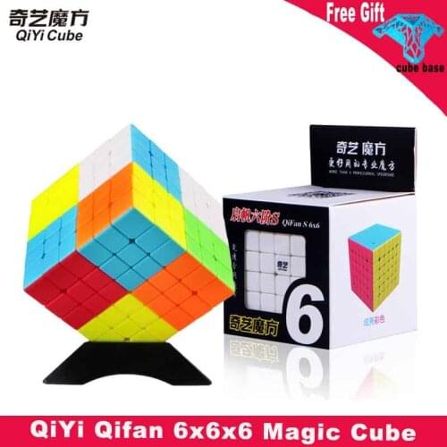 QiYi Qifan magic speed cube Stickerless 6x6x6 black Competition puzzle 6x6 educational toys Educational Toys For Children Gift