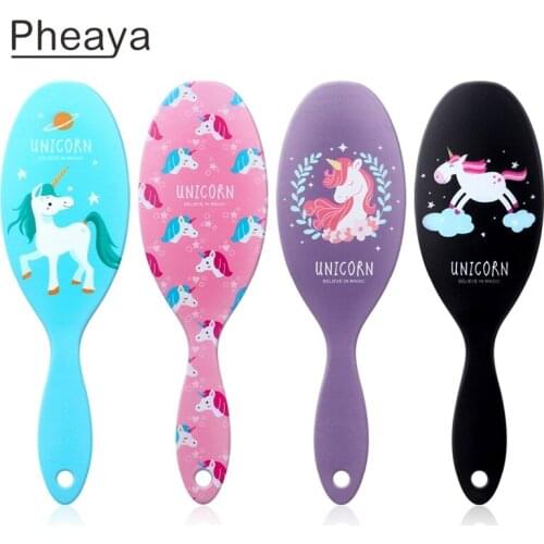 Pheaya Cartoon Print Princess Comb Anti-static Massage Shower Hair Brush Reduce Hair Loss Multifunctional Comb Accessories