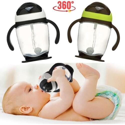 300ML Baby Kids Children Cartoon School Drinking Water Straw Bottle Suction Feeding Cup