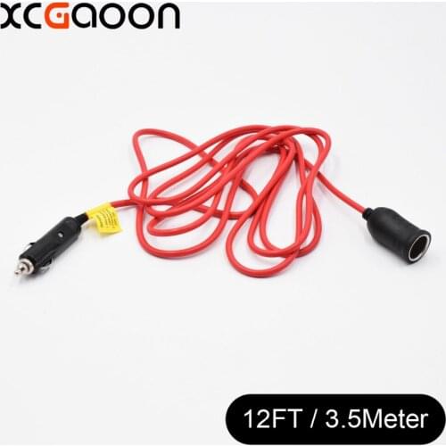 XCGaoon 3.5meter (12FT) Car Cigarette Lighter Splitter Female Socket Plug Power Adapter Connector 180W 15A (Max) input 12V 24V