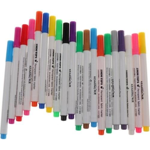 20Pcs/lot Fabric Marker Pens Permanent Colors For DIY Textile Clothes T-Shirt Shoes Making