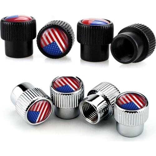 4pcs/set United States Flag Alloy Dust proof Bike Motor Car Tire Valve Caps Universal Car Accessories for Buick for Ford Focus