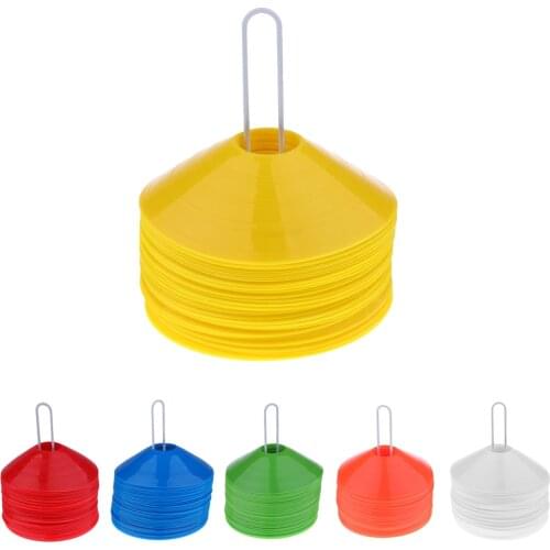 50 Pack Professional Training Agility Soccer Disc Cones for Indoor/Outdoor