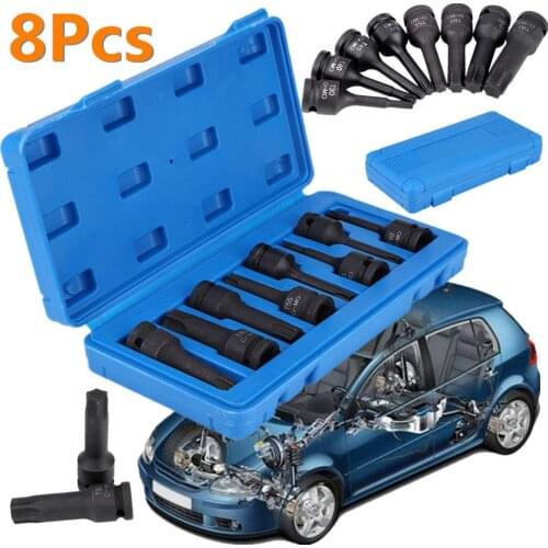 8Pcs 1/2" Impact spline Socket Bit Set Hex Bit Sockets M5 - M18 Bits