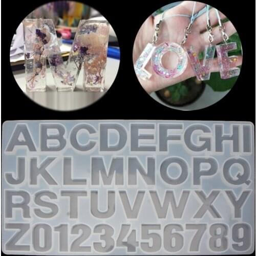 Alphabet Letter Number Decoration Craft Silicone Mold for Earring Pendant Creative Keychain Mold Crystal Epoxy Resin Mold