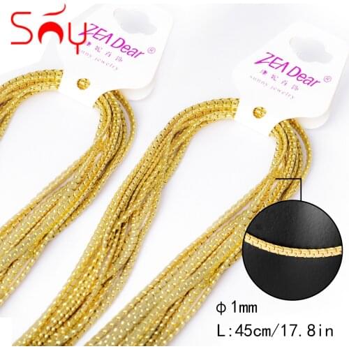 Sunny Jewelry 10pcs 45cm Gold Stainless Steel Necklaces Link Chain In Bulk for Women Man Classic Trendy For Daily Wear Gift