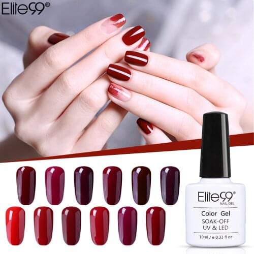 Elite99 Wine Red Series UV Nail Polish Soak Off Gel Polish Nail Hybrid Varnishes Semi Permanent Nail Art Enamel Lacquer Manicure