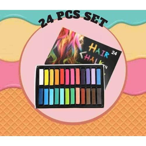Short 24 Color Pen Hair Coloring Chalk Disposable Soft Hair Chalk Dyeing Hair Stick Crayon Coloring Hair M5F0
