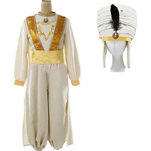 2019 Movie Aladdin and the Magic Lamp Aladdin Cosplay Costume Halloween Costumes for Men Aladdin Costume suit
