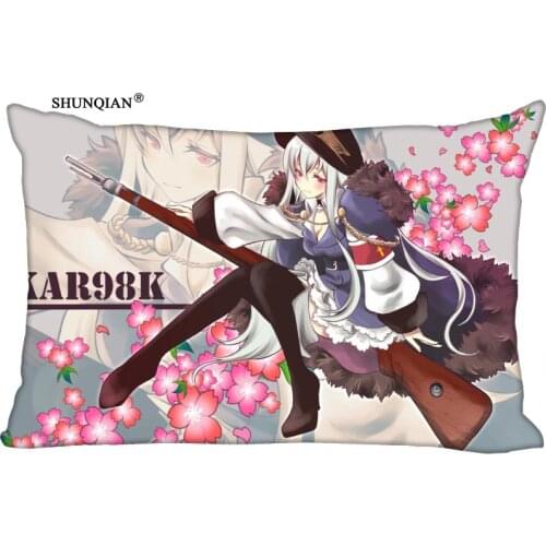 Girls Frontline Printed Rectangular Silk Pillowcase Two Sides Custom your image Gift 35x45cm,30x60cm,40x60cm,45x75cm,50x75cm
