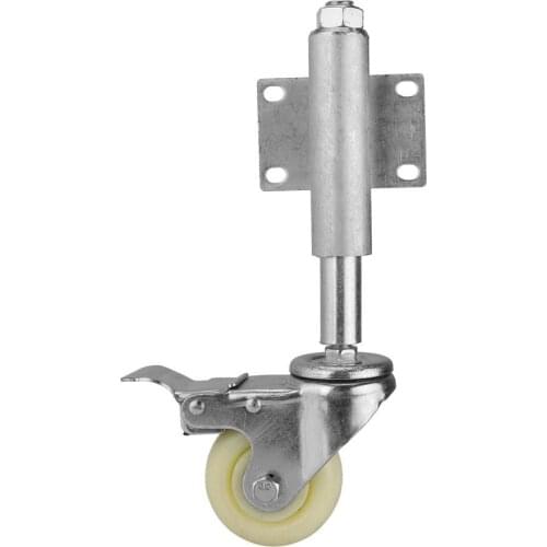 3 inch Nylon Gate Wheel Spring Loaded Swivel Caster with Brake 220lbs Load Capacity Spring Loaded Caster For Door