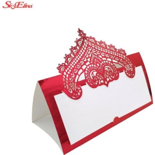 New 10Pcs Hollow Out Elegant Seat Cards Table Name Card Wedding Place Escort Card For Wedding Party Favors Decoration 6Z-SH935