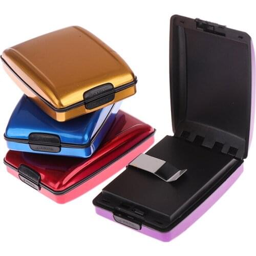 New Secure Deposit and Withdrawal Wallet Credit Card Holder Wallet Men Women Metal Vintage Aluminium Bag