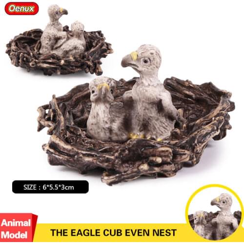 Oenux High Quality The Eagle Cub Bird Animal Figurines Eagle Model Action Figures Collection Educational Toy For Kids