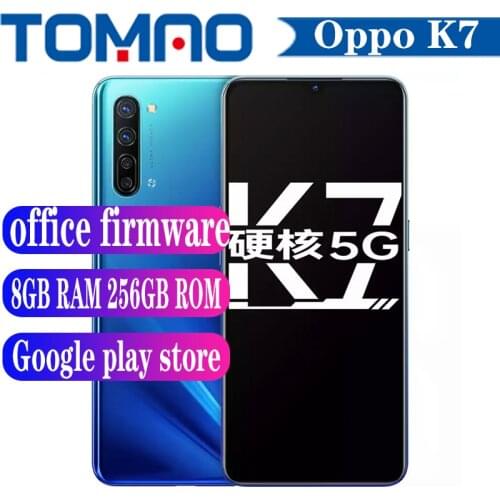 Oppo K7 5G mobile phone 6.4 inch OLED 2400X1080 8GB RAM 128GB 256GB ROM 48.0MP Snapgragon 765G 30W VOOC Charger Android 10.0